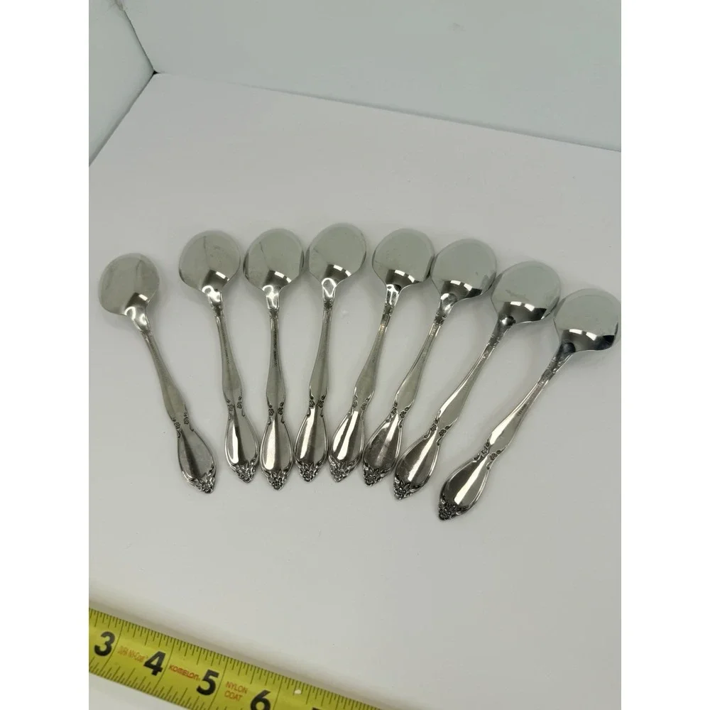 Oneida CHATEAU Set of 8 Soup Spoons Stainless Flatware Replacements Crafting